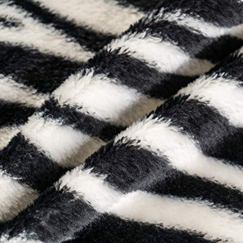 Wpm World Products Mart Flannel Blanket Fleece Throw Size Black White Zebra Animal Print All Season Lightweight Plush Cozy Super Soft Luxury Couch Sofa Bed Blanket thumb #1