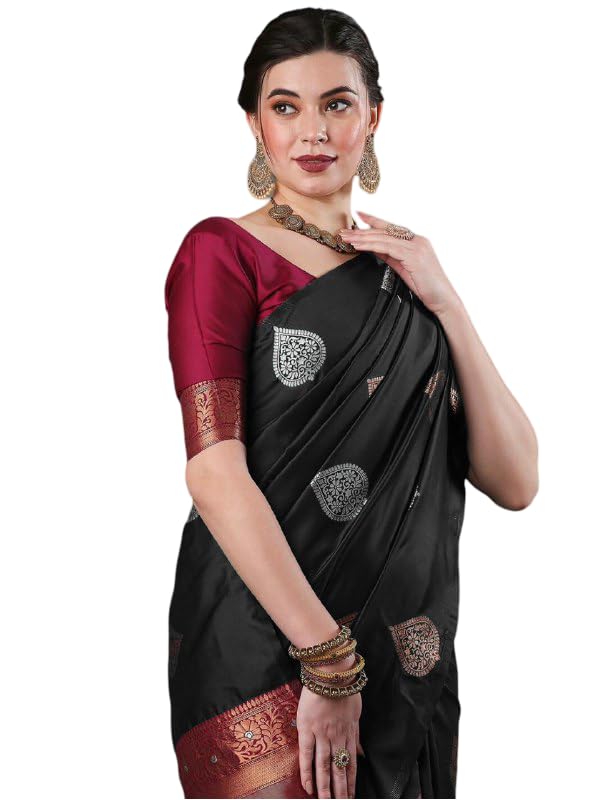 Image of Flosive Women's Mix Color Kanjivaram Silk Saree With Blouse