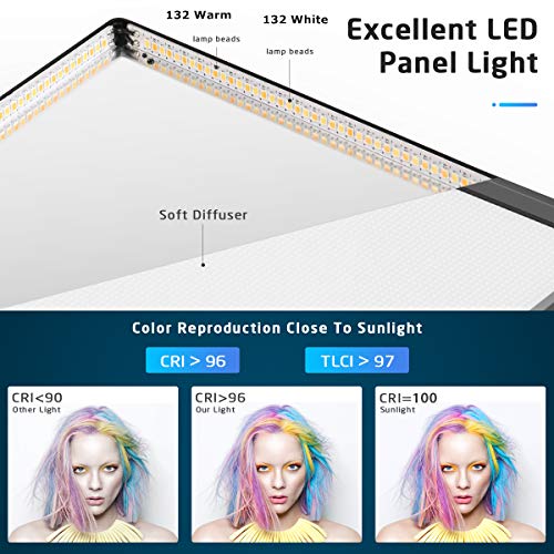 IVISII Desk Mount LED Video Light Kit, 2-Pack Photography Lighting with C-Clamp Stand, Dimmable Bi-Color 3000K-8000K Panel Light for YouTube TikTok Game Live Stream Video Conference - Thumbnail 2