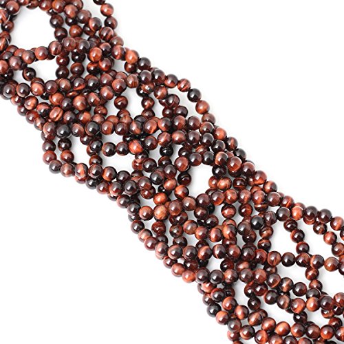 Cheavian 60Pcs 6Mm Natural Red Tiger Eye Gemstone Round Loose Beads For Jewelry Making Diy Findings 1 Strand 15" #TOP3
