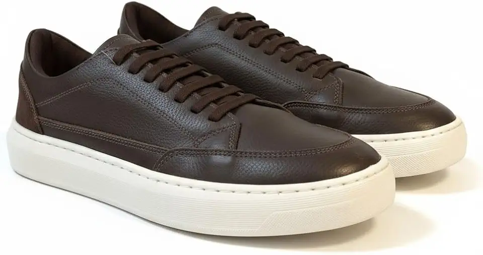 Tenis Casual e Básico Masculino Polo London Club, Cano Baixo Couro Confort Premium
