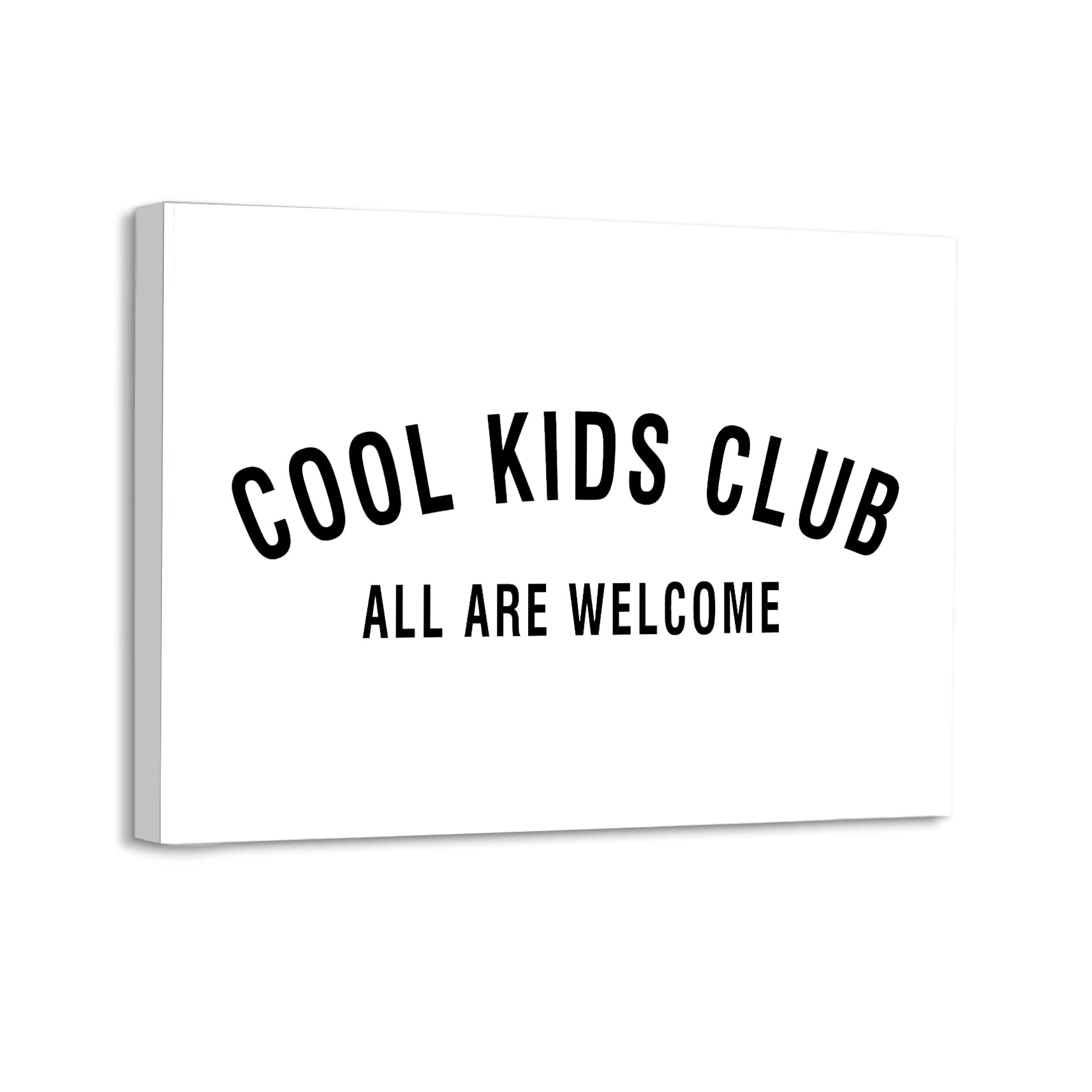 Cool Kids Club Playroom Framed Canvas Wall Art Decor 14×11 inch, Black And White Boys Nursery Art Print Painting Artwork Home Wall Decoration For Boys Girls Kids Room Nursery Playroom