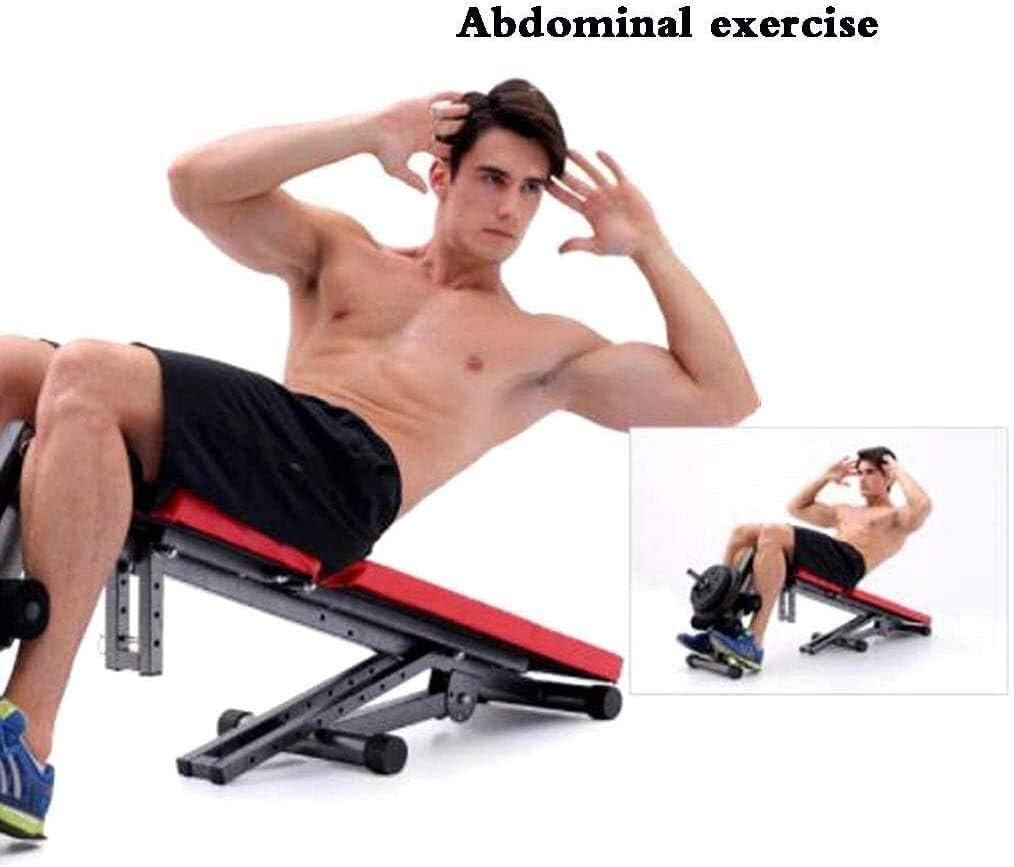 Weight Bench Adjustable Utility Gym Bench Multi-Purpose Sit Up Bench Strength Training Flat/Incline/Decline Exercise Utility Bench Red