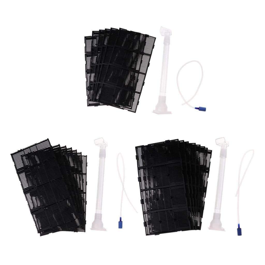 Kit de Filtration pour Aquarium 9 Pièces (Cadre Inférieur), Comprenant Une Plaque de Filtration sous-Gravier, Une Plastique, Un Tuyau D', RS-24P
