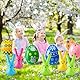 Haooryx Ostern Inflationsdecoration - 10 Stück Inflationskaninchen & Eier, Bunte Aufblasbare Osterhasen und Ostereier, Ideale Dekoration für Garten, Rasen, Balkon, Osterevents, Geburtstage, Partydeko