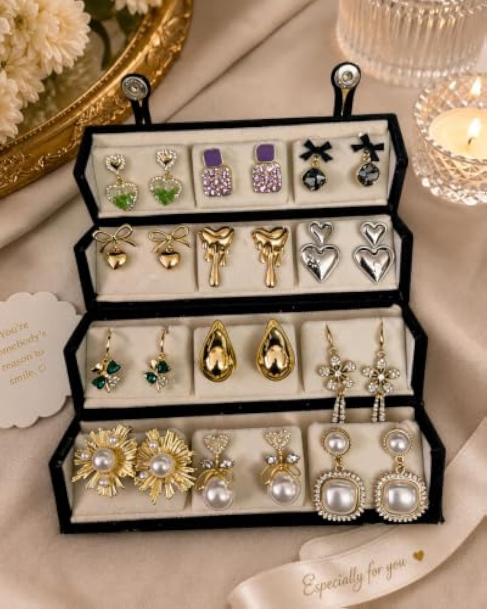 12 Pairs Earrings Set for Women with Jewellery Box