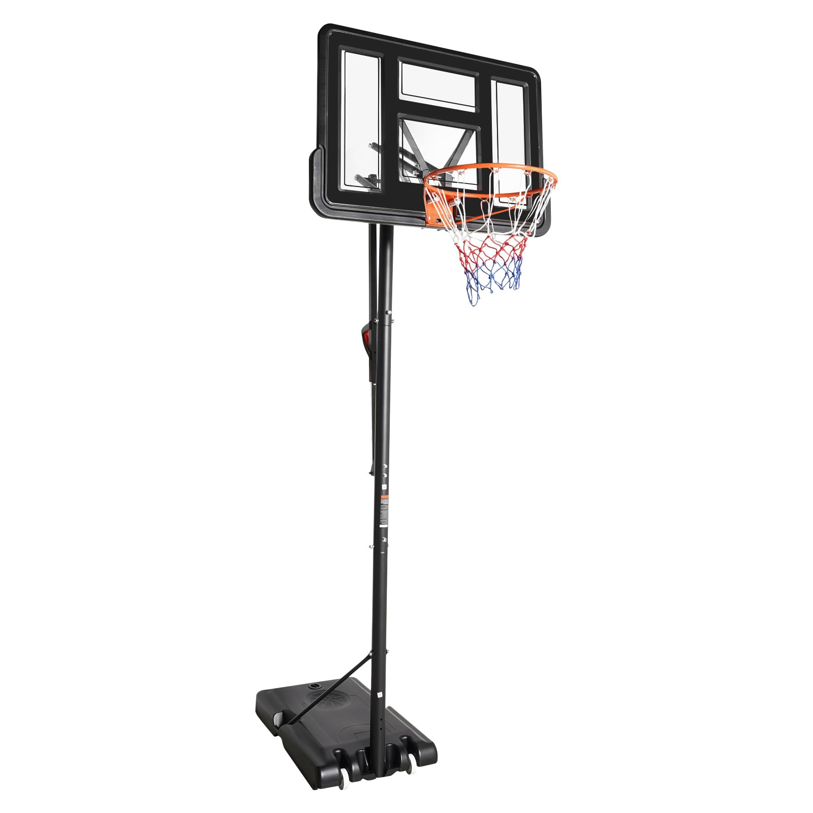 Soporte para canasta de baloncesto, 170-305 cm, altura ajustable con ruedas, incluye red, canasta de baloncesto portátil para jardín, campo de deporte y campo de juego