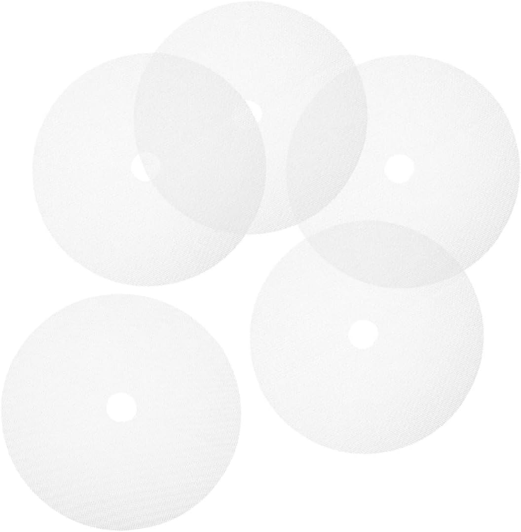 5pcs Sheets Non Stick Silicone Dehydrator Sheets Round Food Dryer Mats for Meat Fruits Vegetables with Center Easy to Clean Versatile Food Dryer Liners