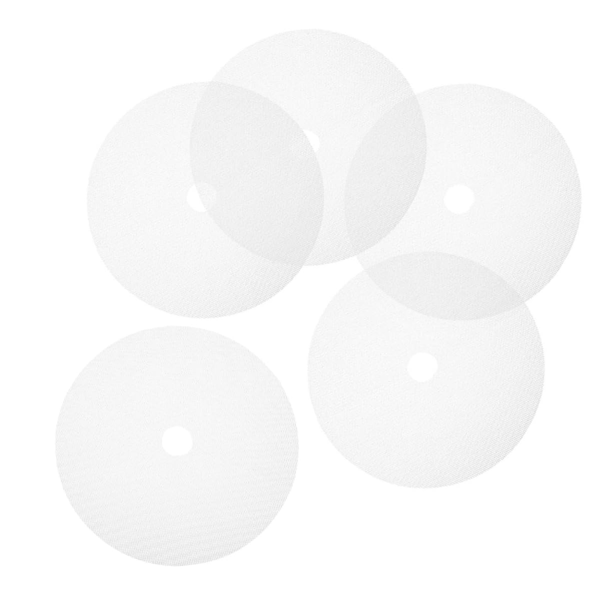 PRETYZOOM 5pcs Sheets Non Stick Silicone Dehydrator Sheets Round Food Dryer Mats for Meat Fruits Vegetables with Center Easy to Clean Versatile Food Dryer Liners
