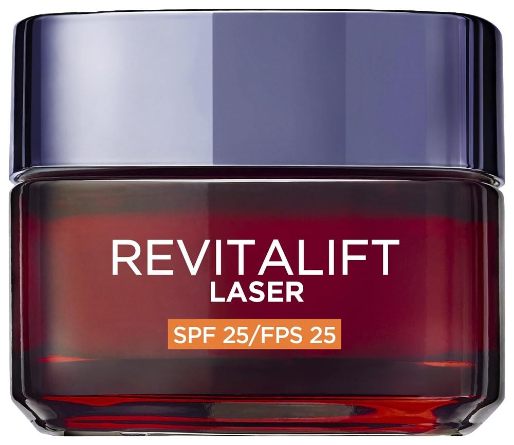 L'Oréal Paris Revitalift Laser Moisturizing Cream SPF25 Triple Effective Anti-Aging Care, with Pro-Retinol, Hyaluronic Acid and Vitamin C, corrects wrinkles and retexturizes the skin, 50ml