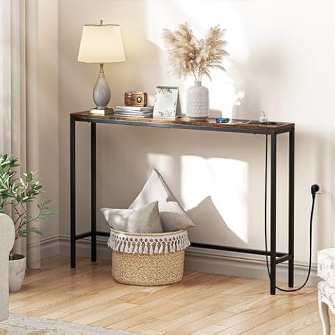 Table Console Étroite Marron Rétro Cover