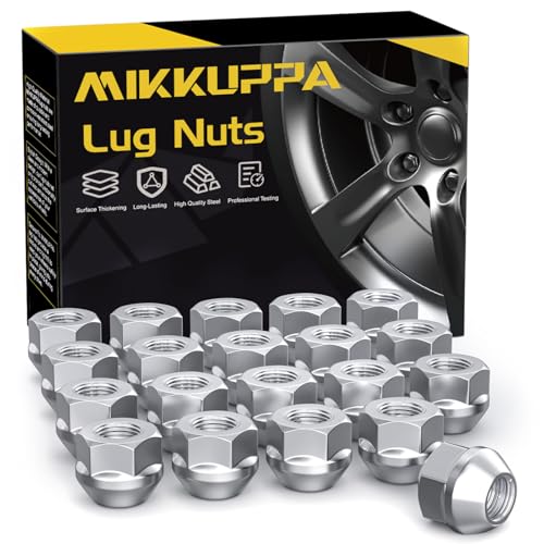 Image of MIKKUPPA 20pcs 1 /2-20 Open Lug Nuts - Replacement for Dodge Dakota Ram Charger Jeep Wrangler Liberty Cherokee Aftermarket Wheels, Zinc Finish End Bulge Acorn Tire Lug Nuts