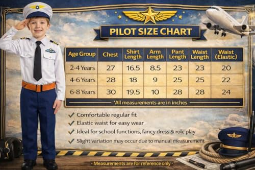 Image of FancyDressWale Community Helper & Career Role Play Costume for Fancy Dress Pilot, Navy, Army, astronaunt, Police Costumes