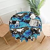 Taille : 60 x 60 pouces/152 x 152 cm, convient aux tables pouvant accueillir 4 à 6 personnes. Convient à toutes les tables rondes (table basse, table à manger, table de ferme, etc.).