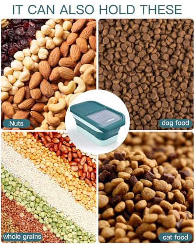 Zawaer Hundefutter Aufbewahrung, Pet Food Container 5kg,Trockenfutter BehäLter, Hundefutterbox, Futterbehälter für Haustiere Faltbar mit Deckel Löffel Messbecher (Grün)