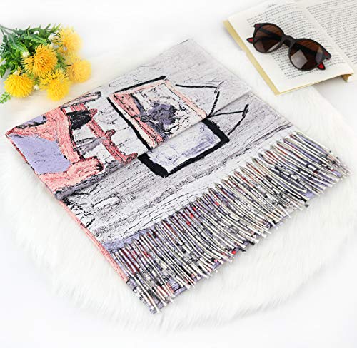 Women's Soft Lightweight Pashmina Scarf Winter Warm Shawl Wrap Scarves Lady Fashion Print Scarf(Shn Orange) #TOP4