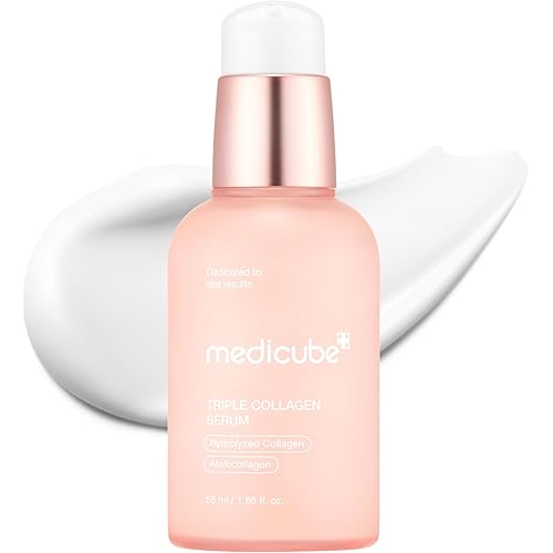 Medicube Triple Collagen Serum 1.85 fl.oz - Nourish dull skin with Triple Collagen Complex - A lightweight serum with Niacinamide and Hyaluronic Acid - Korean Skincare