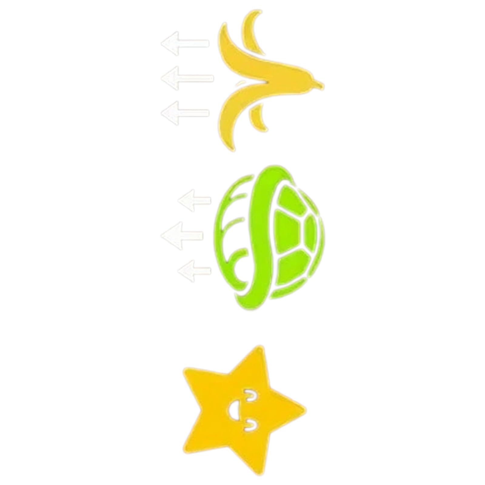 CarButton Stickers Colorful Banana Star Decals Waterproof for Vehicle Interior Decoration Car Button Decals Funny
