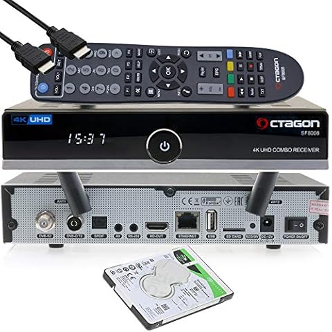 OCTAGON SF8008 4K UHD HDR Combo Receiver 1xDVB-S2X & 1x DVB-C/ DVB-T2 Cover