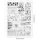 GLOBLELAND Grunge Texturen Hintergrund Transparente Stempel Für Karten Numerische Textlinien Hintergrund Klare Stamps 5.8x8.3 Zoll Silikonstempel Für DIY