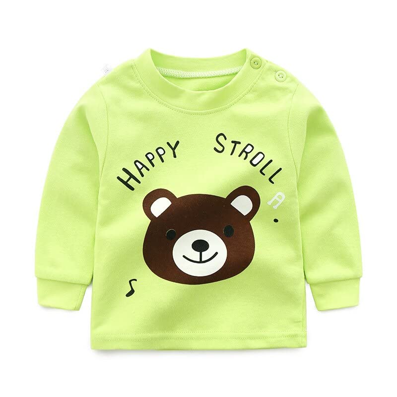 Image of Bold N Elegant Cute Cartoon Cotton Knit Full Sleeve T-Shirt & Pajama Clothing Set for Infant Toddler Boys Girls Kids