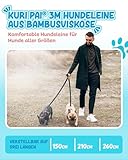 KURI PAI® Komfortable Hundeleine 3m | Verstellbare Hundeleine große Hunde | Bambusviskose | Strapazierfähig und weich | Perfekt für alltägliche Spaziergänge | L (2.5cm Breit) - Schwarz
