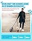 KURI PAI® Komfortable Hundeleine 3m | Verstellbare Hundeleine mittelgroße Hunde | Bambusviskose | Strapazierfähig und weich | Perfekt für alltägliche Spaziergänge | M (2.0cm Breit) - Schwarz