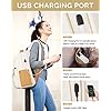 Matein School Backpack For Girls Fashion Anti Theft Tsa 17 Inch Laptop Backpack With Usb Charging Port Stylish Cute College Backpack Computer Bookbag Purse Gifts For Women Teens Work Travel Beige