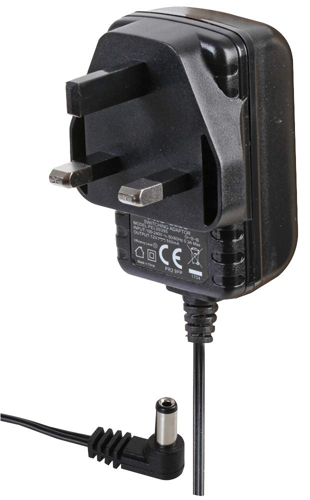 Pro Elec 12V, 1A, 12W, Plug In Power Supply, Right Angle 2.1Mm Plug
