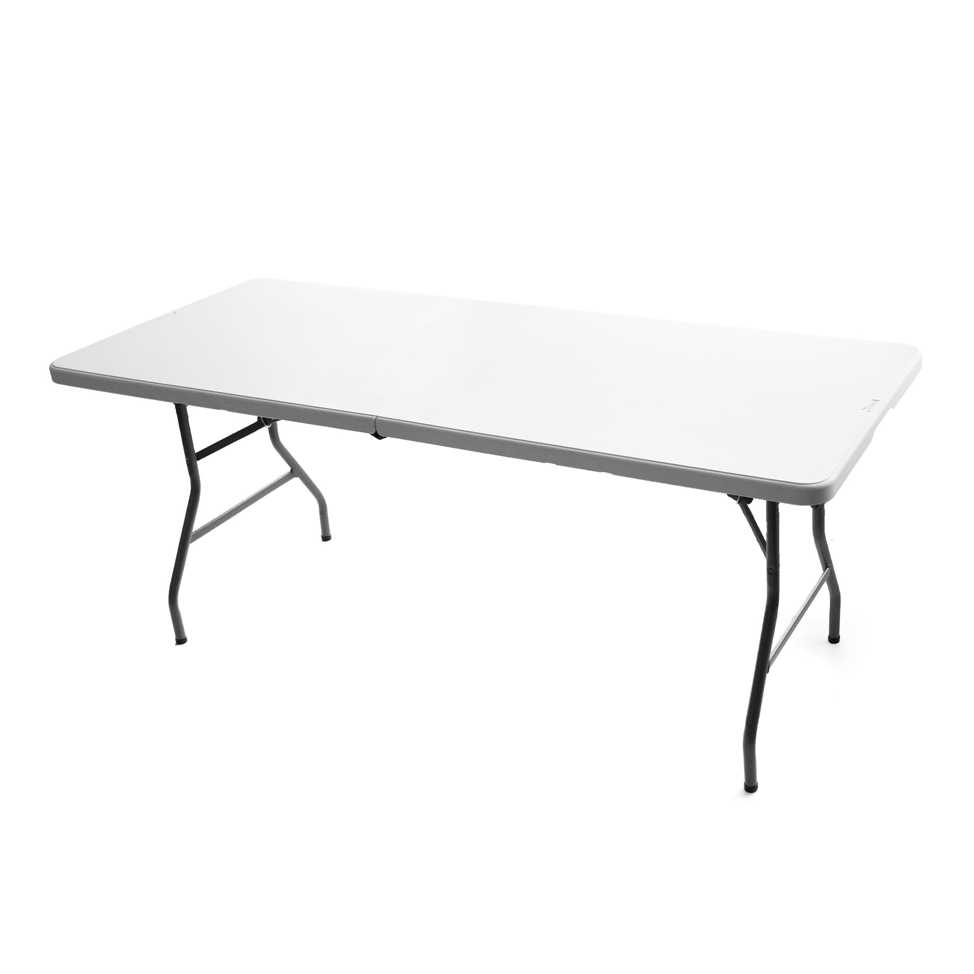 White Foldable Table – Built in Carry Handle [6 FT, Quantity 1] Foldable Dining Table, Lightweight,Portable Table, Outdoor, Picnic, Camping, Party