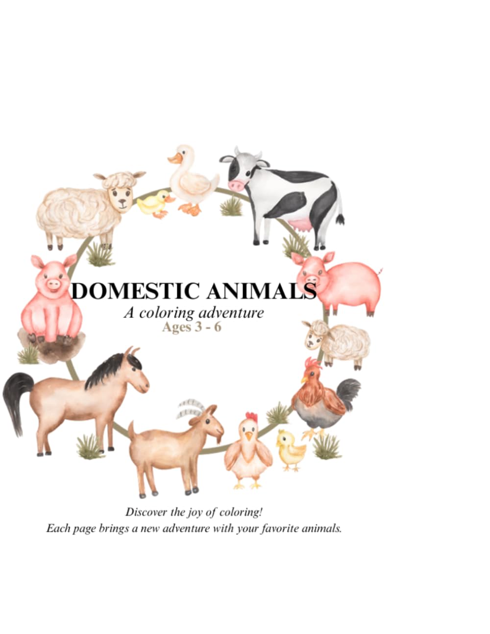 Domestic animals: A Color & Learn Farm Life Activity Book for Kids Ages 3–6