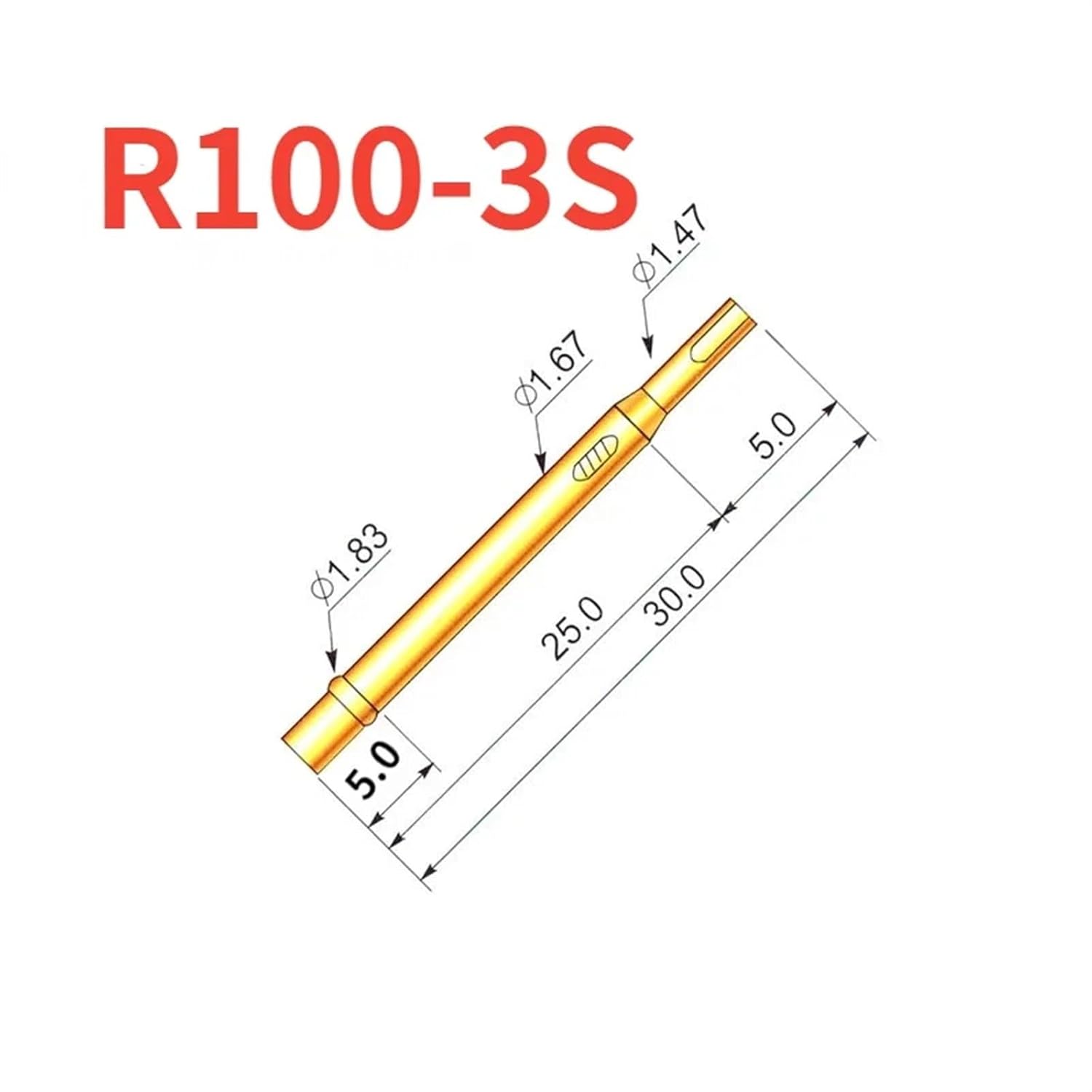 100PCS/pack Test Needle Needle Sleeve R100-3S Welding Wire Probe Sleeve 1.67mm Needle Seat
