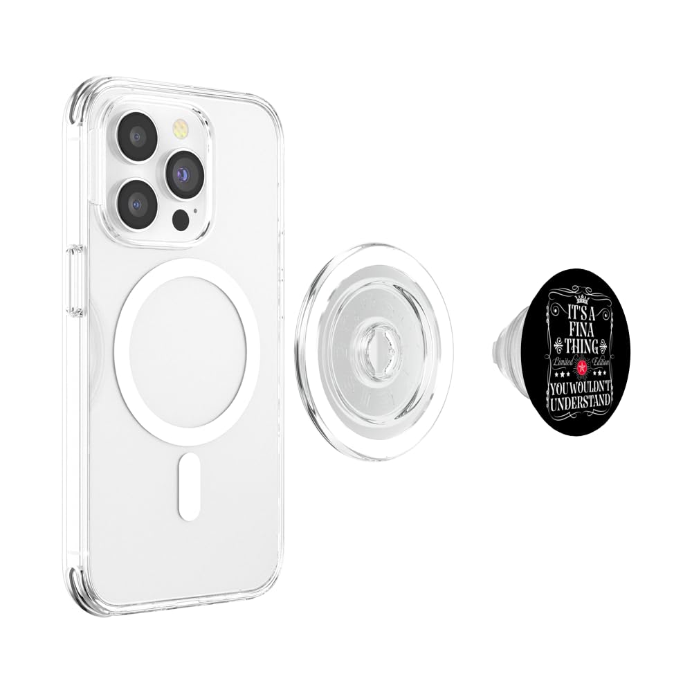 Fina Name Its A Fina Thing You Wouldn't Understand PopSockets PopGrip for MagSafe, Clear - Image 3