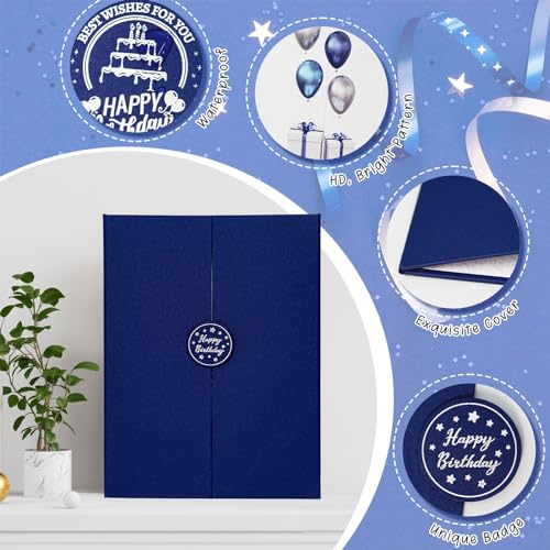 Image of Blue 60th Birthday Decorations for Men, Navy Happy 60th Birthday Guest Book, Alternative 60th Signature Guestbook Creative, Cheers to 60 Years Old Gift, 60th Birthday Sign Card Board Party Decor