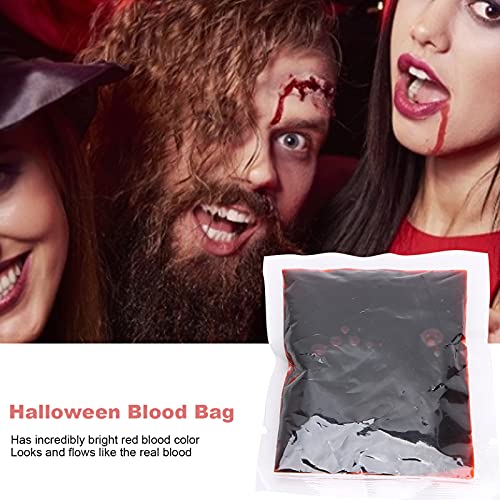 Dioche 5pcs 20ml Halloween Blood Bag, Fake Blood Cosplay Props Party Decoration, Washable Zombie Face Blood Makeup for Costume Party - Image 2