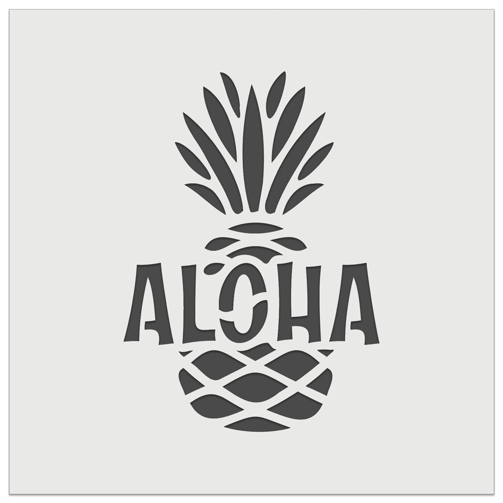 Aloha Pineapple Tropical Fruit Hawaii Wall Cookie DIY Craft Reusable Stencil - 11.5 Inch