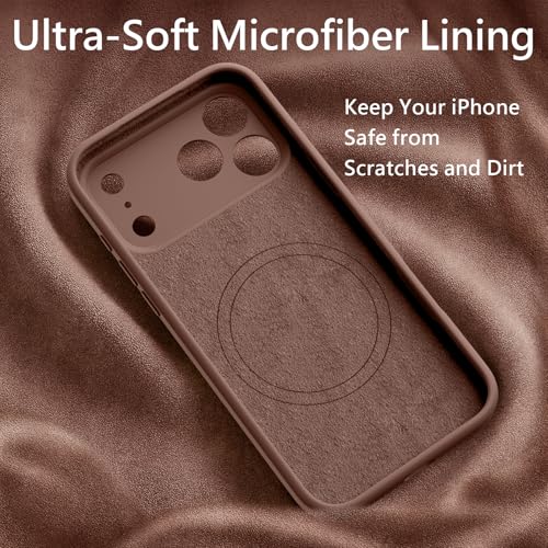 Image of FireNova Magnetic for iPhone 17 Pro Case, Compatible with MagSafe, [Integrated Silicone Camera Control Button] [Camera Protection] Anti-Scratch Microfiber Lining Phone Case, 6.3 inch, Light Brown