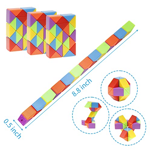 Ganowo 30pcs Party Favors, Fidget Snake Cube Mini Twist Puzzle Party Favors for Kids 4-8-12,Goodies Bag Filler, Stuffer, Prizes, Classroom, Birthday Gift- Valentines Students Gifts for Kid.Teens - Image 3