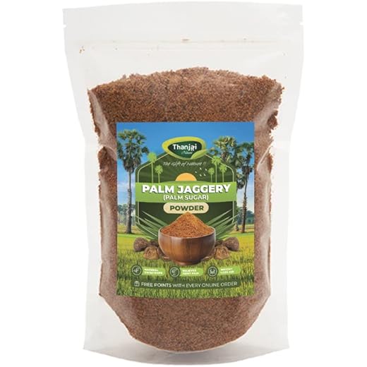 Thanjai Natural Palm Sugar Palm Jaggery Powder 500g Pouch 10