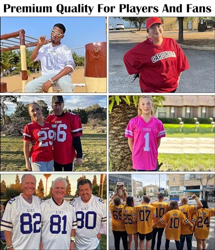 Camiseta deportiva personalizada unisex estilo fútbol americano para hombres, mujeres y jóvenes miniatura 5