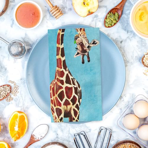 Generic A3707 Anydesign 80Pcs Giraffe Guest Napkins Funny Animals Disposable Napkins Decorative Hand Paper Towel Napkins thumb #2