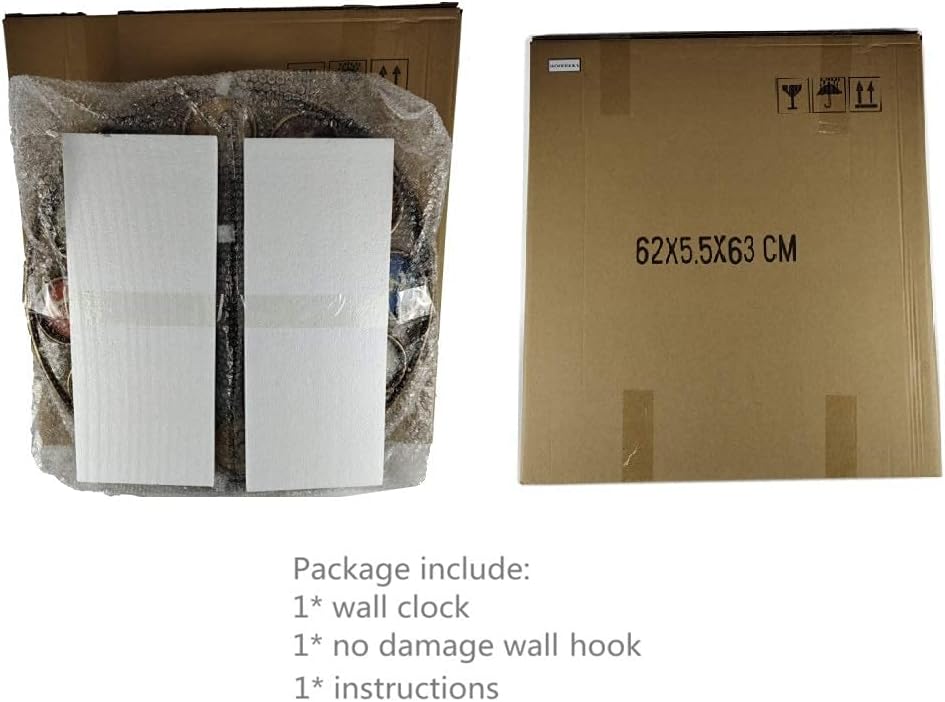 24 Inch Large Separate Dial Vintage Wall Clock, Rustic Farmhouse Gold Metal Frame Silent Non-Ticking Quartz Clocks for Living Room Home Office Kitchen