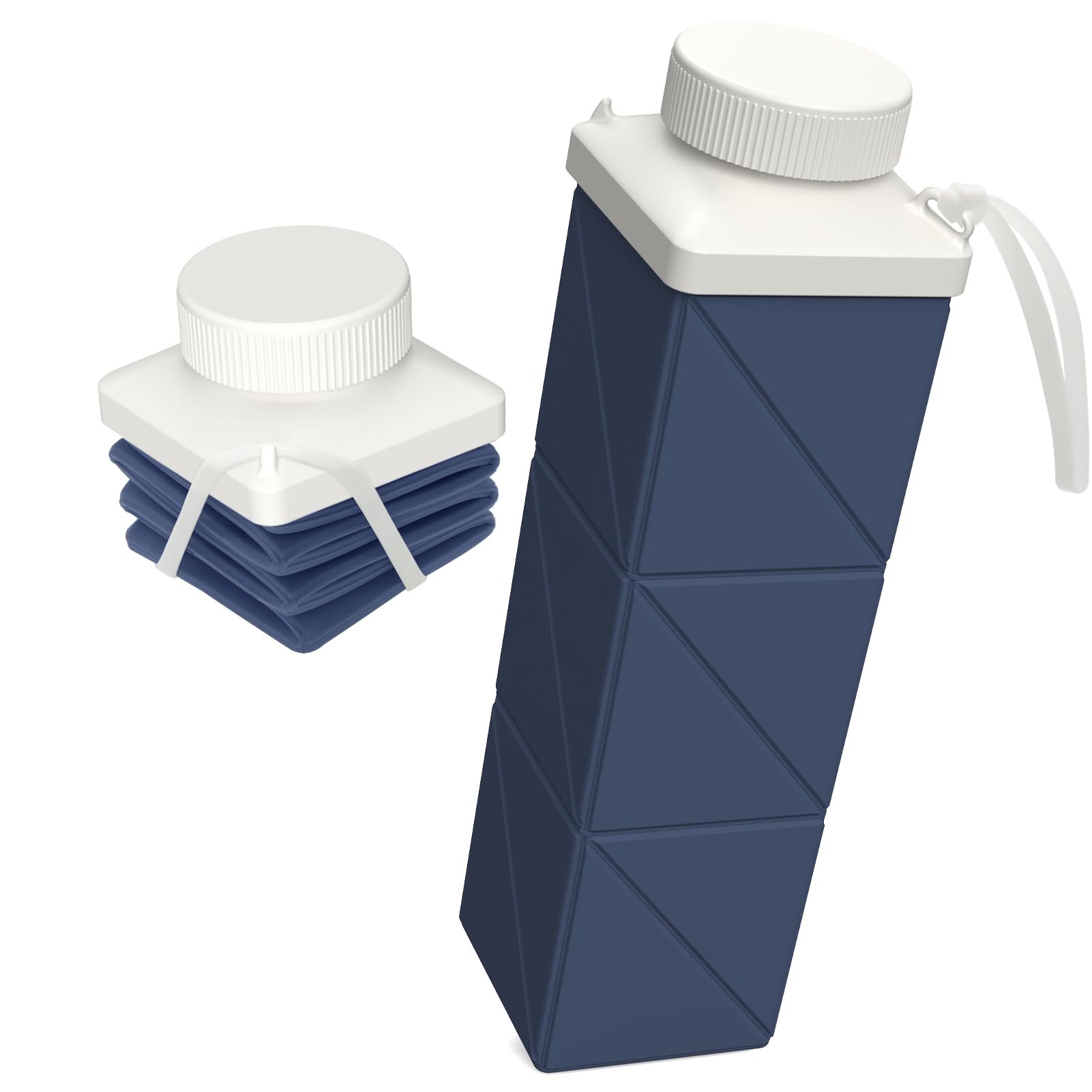 BEAUTAIL Collapsible Water Bottles 720ml, Foldable Portable Water Bottle, Lightweight Reusable Leakproof for Travel Camping Hiking Cycling Yoga Sports Outdoor School Office Gym, 1 Pack, Dark Blue