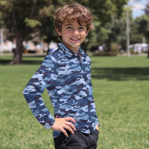 WELLFLYHOM Boys Tennis Shirts 3-16T Long Sleeve Graphic Golf Top Novelty School Uniform Collared T-Shirt Fall Clothes4