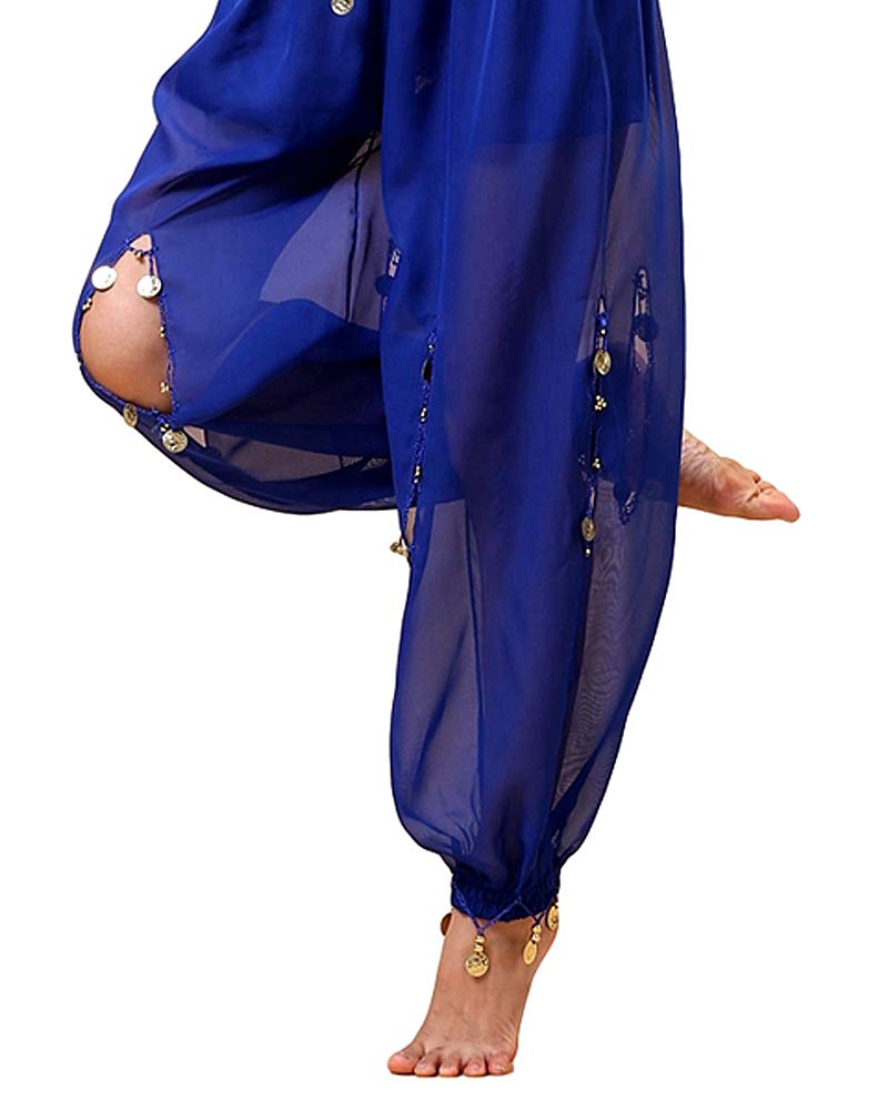 Les Femmes Bollywood Inde Femme Arabe Danseuse du Ventre Paillettes Haut Pantalon Fendu Robe Costume de soirée Costume Bleu/Rose/Violet Fantaisie Adulte