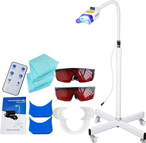 Lámpara de blanqueamiento de dientes de 3 modos LED azul púrpura rojo, profesional LED dental blanqueador de dientes luz blanqueadora con accesorios