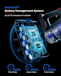 VACTechPro Ultra Cordless Vacuum Cleaner, 48KPA/550W/70min Stick Vacuum with 1.5L Dustbin, Wall-mounted Charging/Removable Battery, Anti-Tangled Handheld Vacuum for Hard Floors Carpet Car Pet Hair