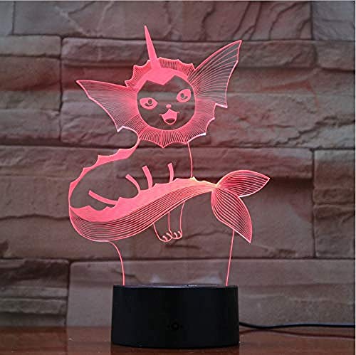 Preisvergleich Produktbild Nachtlicht 3D Led Pokemon Lampe Nachtlicht Weihnachtsgeschenk Nachtlicht Schlafzimmer Nachtbett Baby Schlafzimmer Dekor Acryl Illusion Lampe