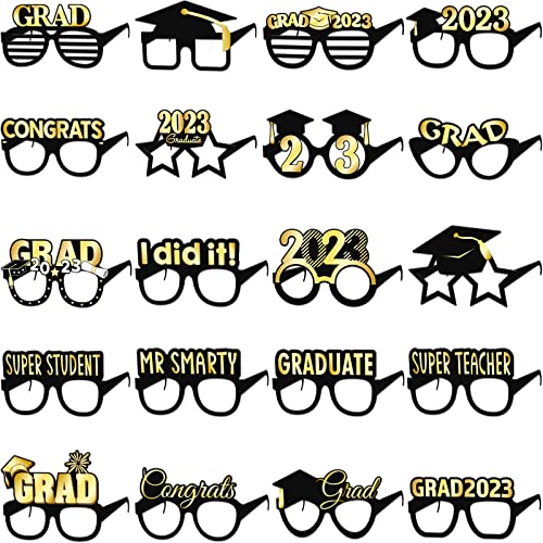 2023 Graduation Photo Booth Props Glasses - 20-Pack Funny Graduation Party Glasses For Photos #TOP24