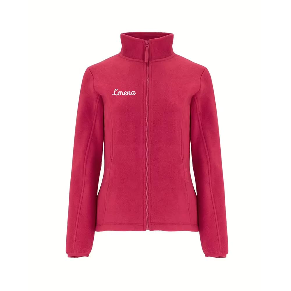 Forro Polar Bordado Mujer Personalizado. Modelo LÍNEA DE Vida-CORAZÓN. Ideal para Sanitarios. Regalos Personalizados. con Cremallera y Bolsillos. Regalos TPMAS.